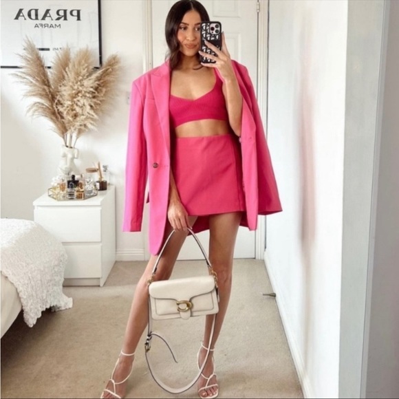 ZARA 💕 Hot Pink Barbie Barbicore Skort Skirt New - Picture 2 of 10